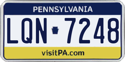 PA license plate LQN7248
