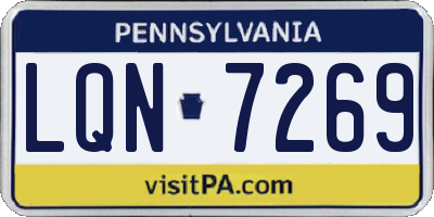 PA license plate LQN7269