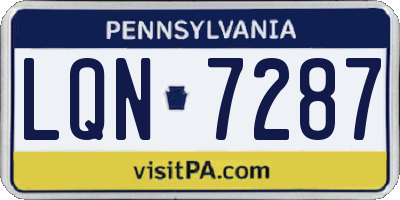 PA license plate LQN7287