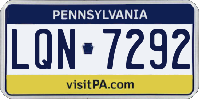 PA license plate LQN7292