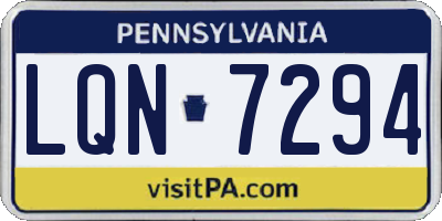 PA license plate LQN7294