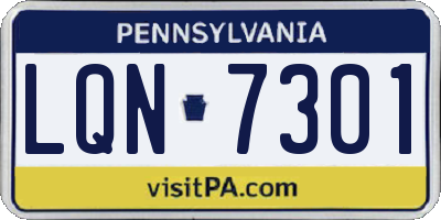PA license plate LQN7301