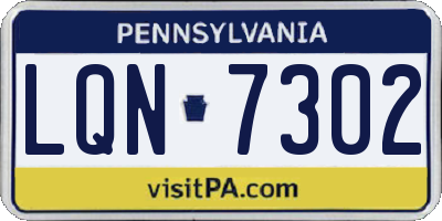 PA license plate LQN7302