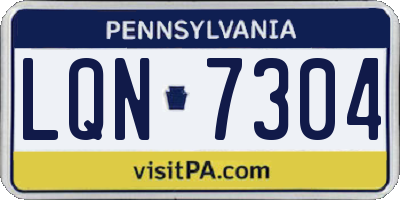 PA license plate LQN7304