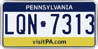 PA license plate LQN7313