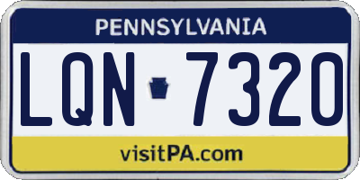 PA license plate LQN7320