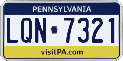 PA license plate LQN7321