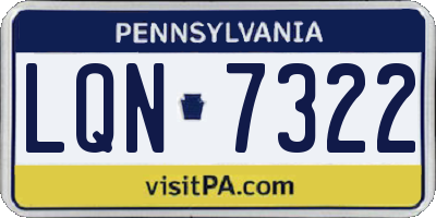 PA license plate LQN7322