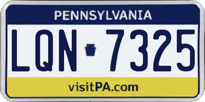 PA license plate LQN7325