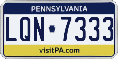 PA license plate LQN7333