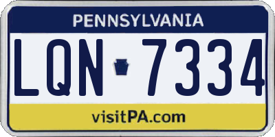PA license plate LQN7334