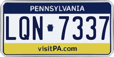PA license plate LQN7337