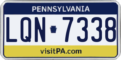 PA license plate LQN7338