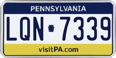 PA license plate LQN7339