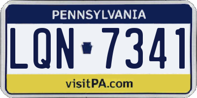 PA license plate LQN7341