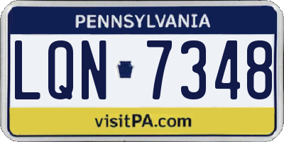 PA license plate LQN7348