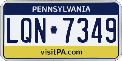 PA license plate LQN7349
