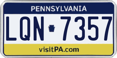 PA license plate LQN7357