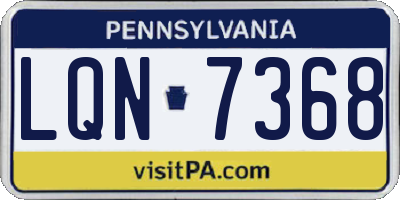 PA license plate LQN7368