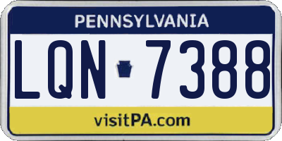 PA license plate LQN7388