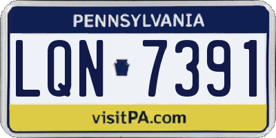 PA license plate LQN7391