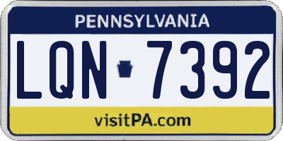 PA license plate LQN7392