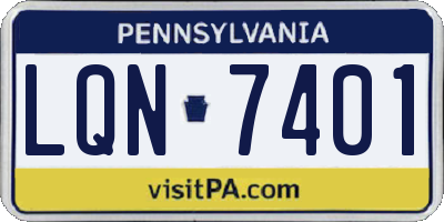 PA license plate LQN7401