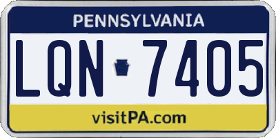 PA license plate LQN7405