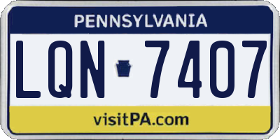 PA license plate LQN7407
