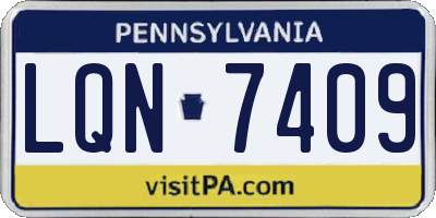 PA license plate LQN7409