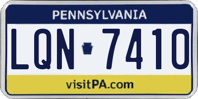 PA license plate LQN7410