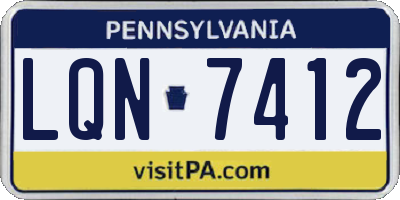 PA license plate LQN7412