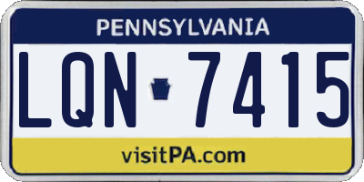 PA license plate LQN7415