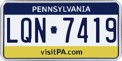 PA license plate LQN7419