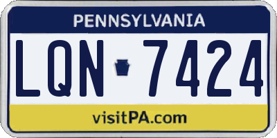 PA license plate LQN7424