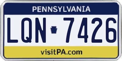 PA license plate LQN7426
