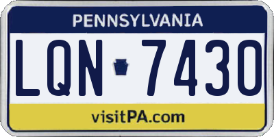 PA license plate LQN7430