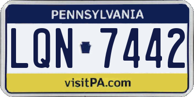 PA license plate LQN7442