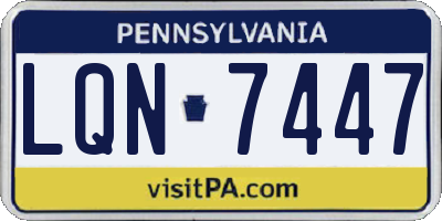 PA license plate LQN7447