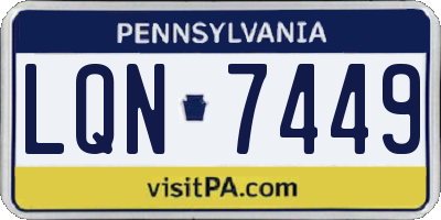 PA license plate LQN7449