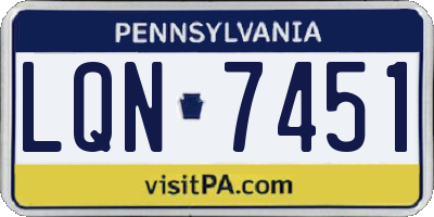 PA license plate LQN7451
