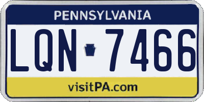 PA license plate LQN7466