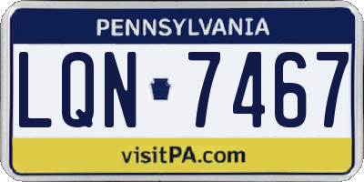 PA license plate LQN7467