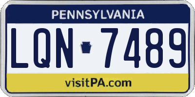 PA license plate LQN7489