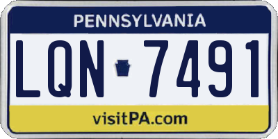 PA license plate LQN7491