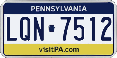 PA license plate LQN7512