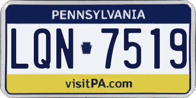 PA license plate LQN7519