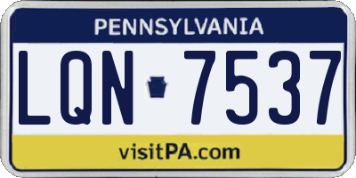 PA license plate LQN7537