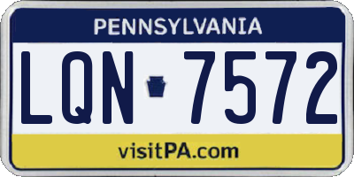 PA license plate LQN7572