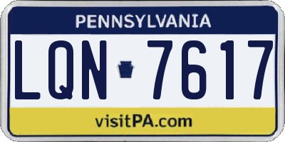 PA license plate LQN7617
